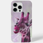 Leuke Giraffe Roze Framboos en Grijs Case-Mate iPhone Case (Achterkant)