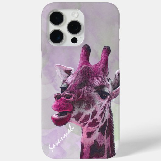 Leuke  Giraffe Roze Framboos en Grijs Case-Mate iPhone Case (Achterkant)