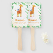 Leuke Giraffe & Vogel Baby shower Handwaaier (Voorkant en achterkant)