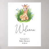 Leuke giraffe - Welkom Schuimbord Poster (Voorkant)