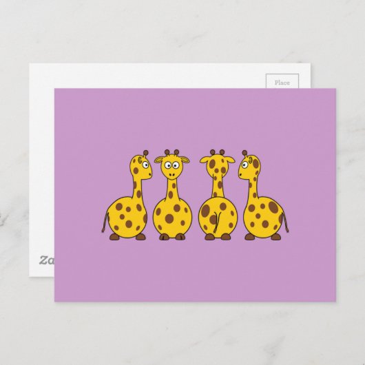Leuke Giraffe, Wilde Dier Briefkaart (Voorkant / Achterkant)