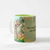 Leuke Giraffe Zingen Grappig Quote Hoge Notities C Tweekleurige Koffiemok (Voorkant links)