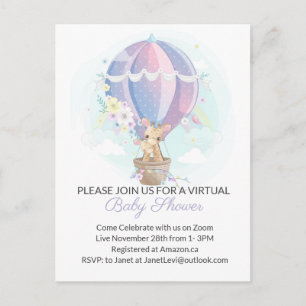 Leuke Giraffes in Hete Luchtballon Baby shower Briefkaart