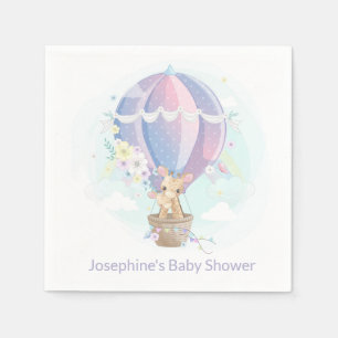 Leuke Giraffes in Hete Luchtballon Baby shower Servet