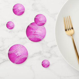 leuke girale verjaardag hot roze softball confetti