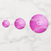 leuke girale verjaardag hot roze softball confetti (Achterkanten)