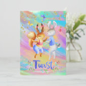 Leuke Girly Forest Dieren Ballroom Dansen Kaart (Staand voorkant)