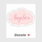 Leuke Girly Pink Cloud Illustratie Voeg Aangepaste Sticker (Vel)