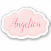 Leuke Girly Pink Cloud Illustratie Voeg Aangepaste Sticker (Voorkant)