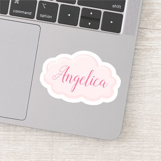 Leuke Girly Pink Cloud Illustratie Voeg Aangepaste Sticker (Detail)