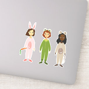Leuke girly pyjama party meisje kunst sticker
