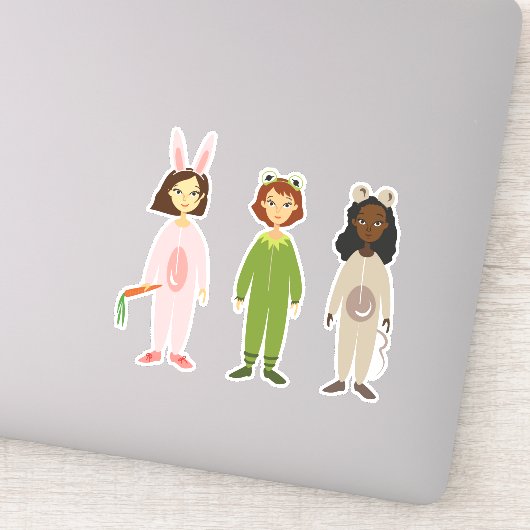 Leuke girly pyjama party meisje kunst sticker (Detail)