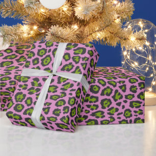 Leuke girly stijlvolle luipaard dier print groen r cadeaupapier
