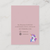 Leuke Gladde eenhoorn kleur meisjesoorhouder Visitekaartje (Achterkant)