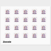 Leuke glitterdraak baby ronde sticker (Vel)