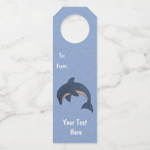 Leuke Glitterige Donkerblauwe Witte Jumping Dolfij Flessenhanger