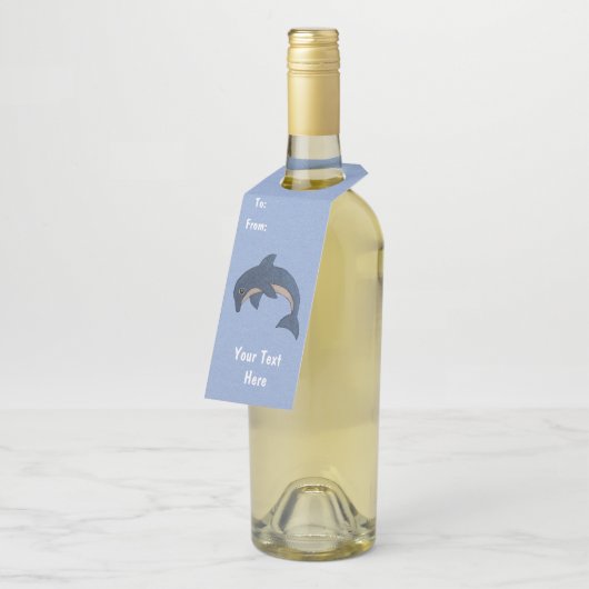 Leuke Glitterige Donkerblauwe Witte Jumping Dolfij Flessenhanger (Schuin)