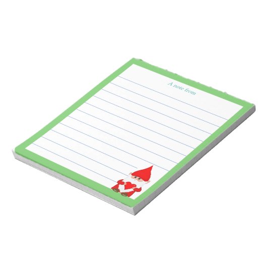 Leuke Gnome met groene Lijst gevoerd Notitieblok (Gedraaid)