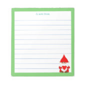 Leuke Gnome met groene Lijst gevoerd Notitieblok (Voorkant)