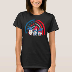 Leuke Gnomen Amerikaanse vlag Regenboog Patriottis T-shirt