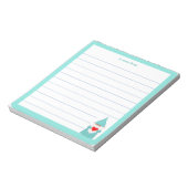 Leuke gnoom met turquoise Lijst gevoerd Notitieblok (Gedraaid)