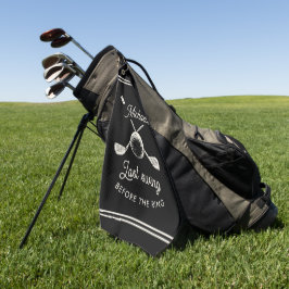 Leuke golf vrijgezellenfeest laatste swing voor de golfhanddoek