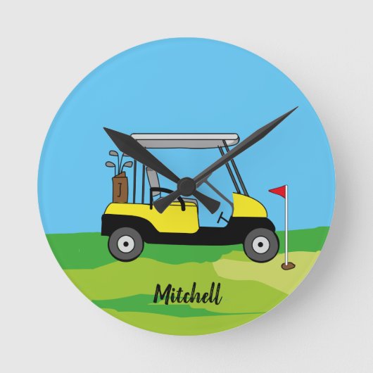 Leuke golfbaan Winkelwagen op maat Ronde Klok (Voorkant)