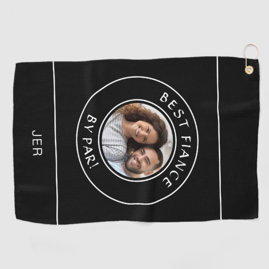 Leuke golfer foto Beste verloofde van Par Funny Mo Golfhanddoek (Horizontaal)