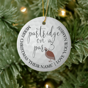 Leuke Golfer Kerst Golf Cadeau Patrijs Keramisch Ornament