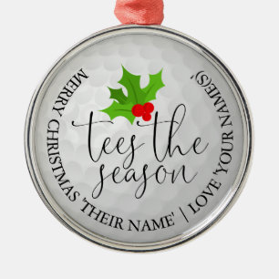 Leuke Golfer Kerst Golf Cadeau Tees Het Seizoen  Metalen Ornament