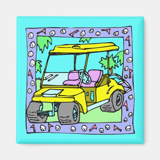 Leuke golfkar Art Magnet Magneet (Voorkant)