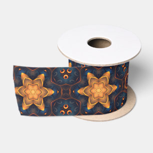 Leuke Gouden Bloem Sterren Blauw Zwart Lint
