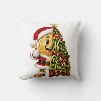 Leuke Gouden Munt Kerstman Prettig Kerstfeest Vaka Kussen
