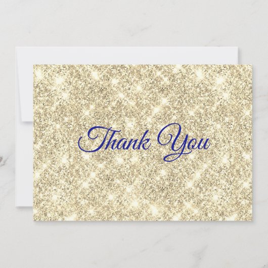 Leuke gouden namaak glitters bedankkaart (Voorkant)