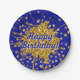 Leuke gouden roze sparkle glitter graffiti verf st papieren bordje