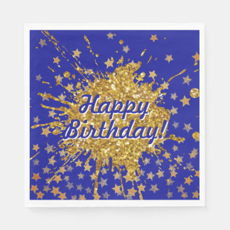 Leuke gouden roze sparkle glitter graffiti verf st servet