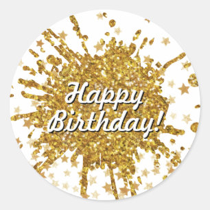 Leuke gouden sprankeling glitter graffiti verf dru ronde sticker