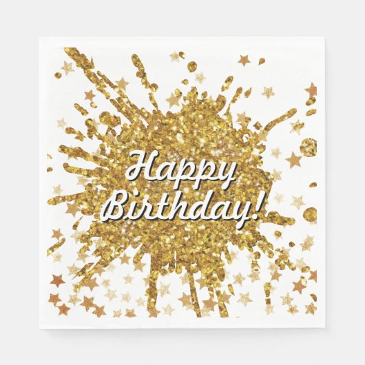 Leuke gouden sprankeling glitter graffiti verf dru servet (Voorkant)