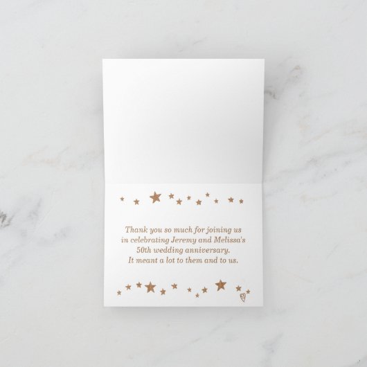 Leuke Gouden Sterren 50e Verjaardag Dank je kaartj Bedankkaart (Binnen)