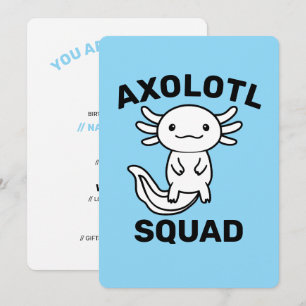 Leuke grappige Axolotl Squad aangepaste bewerkbare Kaart