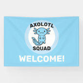 Leuke grappige Axolotl Squad aangepaste bewerkbare Spandoek (Horizontaal)