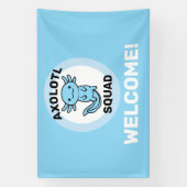 Leuke grappige Axolotl Squad aangepaste bewerkbare Spandoek (Verticaal)