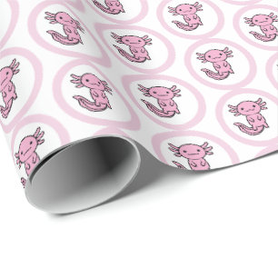 Leuke grappige Axolotl Squad aanpasbare roze Cadeaupapier