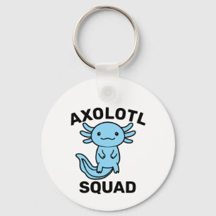 Leuke grappige Axolotl Squad Feestje bewerkbare bl Sleutelhanger