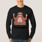 Leuke Grappige Cheesy Sloth Yoga Namaste Clip Art T-shirt (Voorkant)