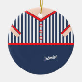 Leuke grappige clown pak karikatuur gepersonalisee keramisch ornament (Voorkant)