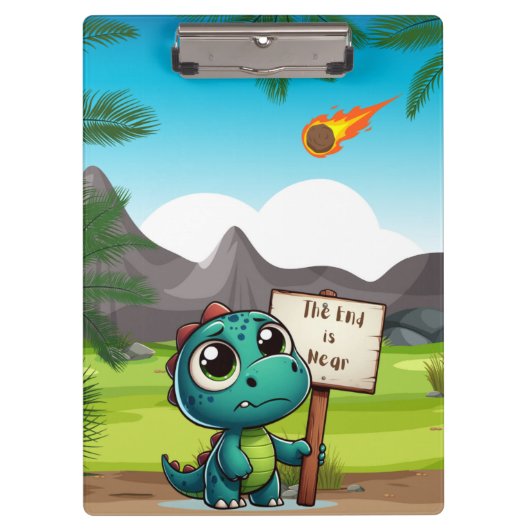Leuke, grappige dinosaurus klembord (Voorkant)
