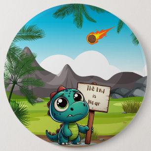Leuke, grappige dinosaurus ronde button 6,0 cm