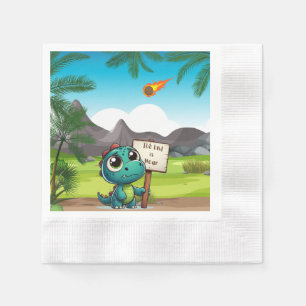 Leuke, grappige dinosaurus servet