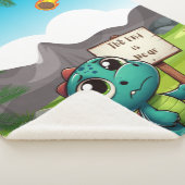 Leuke, grappige dinosaurus sherpa deken (3/4)